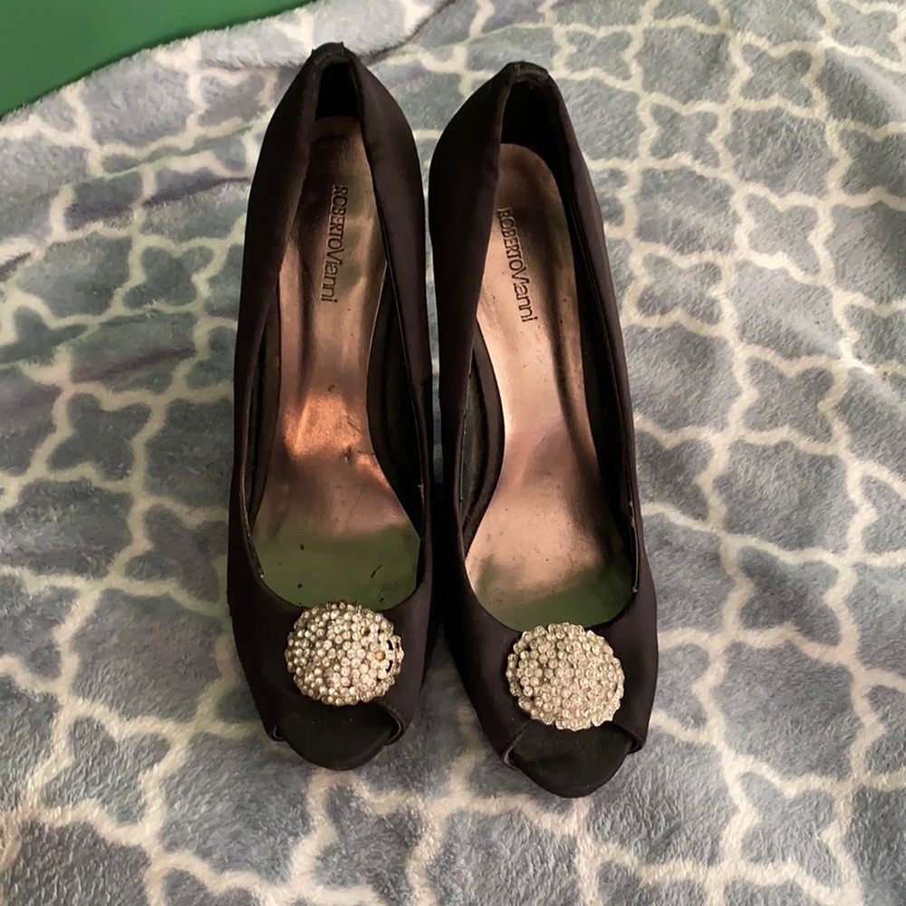 Peep toe with sparkly embellishments